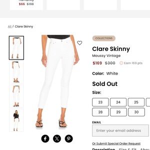 NWT Moussy Vintage Clare in White